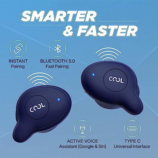 Coolpad Cool Bass Bluetooth Truly Wireless in Ear Earbuds with Mic (Blue) Coolpad Cool Bass Bluetooth Truly Wireless in Ear Earbuds with Mic (Blue)